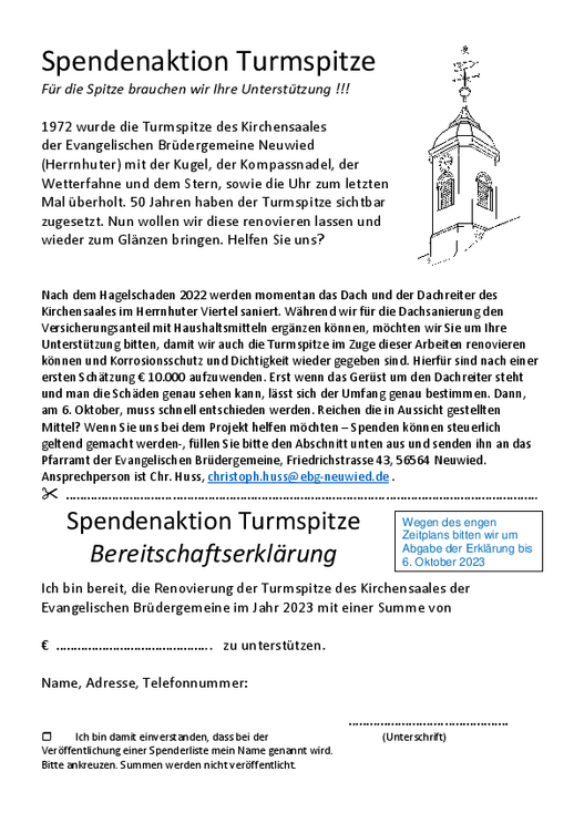 Turmspitze_Spendenaktion_Flyer